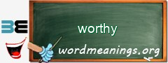 WordMeaning blackboard for worthy